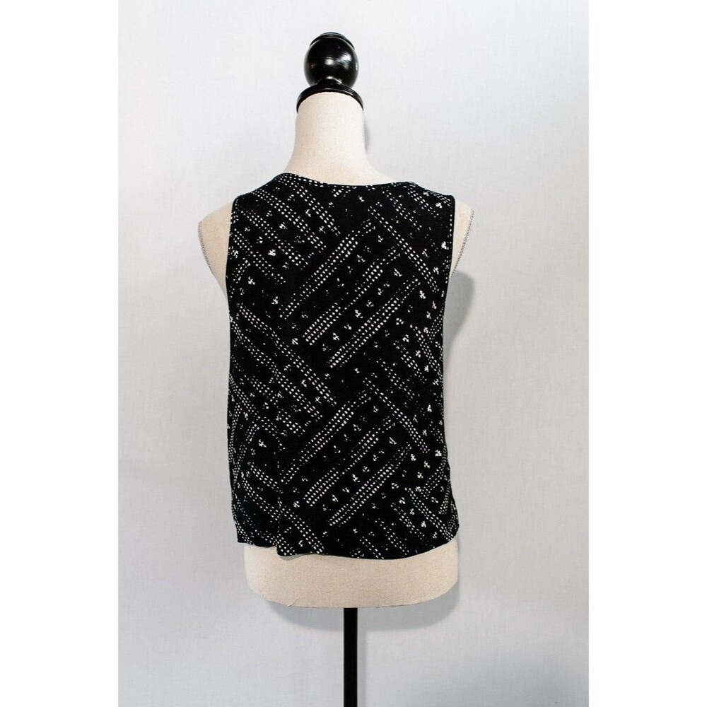 Free People Tank SZ XS Black And White Aztec Cut Out Top - Picture 3 of 6